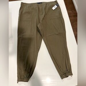 RACHEL Rachel Roy September Army Green Twill Joggers - NWT Size 20W